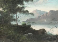 A. Walters, A pair of oil on canvas mountain loch scenes, 16