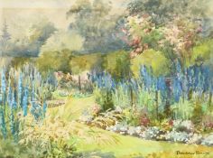 Beatrice Parsons (1870-1955) British 'A Hampstead Garden', scene of flowers in bloom, watercolour,