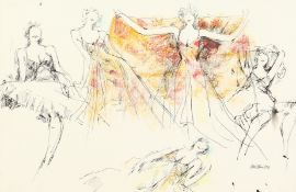 Peter Collins, A study of five female figures, ink, and crayon, signed in pencil and dated 79, 14