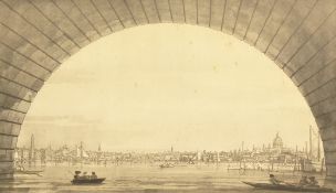 After Canaletto. London, the city seen through the arch of Westminster Bridge, 11