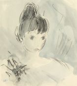 Elinor Bellingham-Smith (1906-1988) British. A Bust Length Study of a Female, Watercolour and