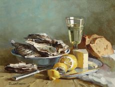 Yevgeny Balakshin (b.1998) Russian, 'Oysters On A Table', signed oil oncanvas, 10.5