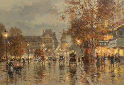 Valery Sekret (b.1950) Russian, 'Paris By Night', signed oil on canvas, 15