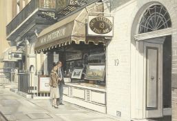 John Chapman (b.1946). A Scene of Albemarle Street, London, featuring W.H. Patterson Fine Art,