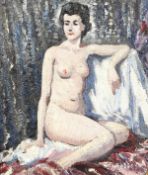 Norman Lloyd (1895-1983) Australian, a study of a female nude, oil on board, signed, 11