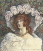 Elizabeth Sorrel (1916-1991) British, 'The Lilac Silk Hat' A bust length study, water colour, signed