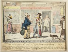 A Cruckshank Etching 'the adventures of travel or a little learning is a dangerous thing',