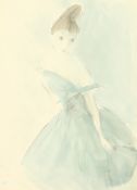 Elinor Bellingham-Smith (1906-1988) British. Study of a Lady in Evening Dress, Watercolour, Signed