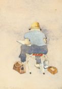 Scott Brownrig (20th/21st century) British, 'The Sketcher', watercolour, initialled and inscribed in