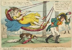 Teggs Caricatures no.9, 'The Dunghill Cock and Game Pullet or Bonnie Beat out of the Pitt', A hand