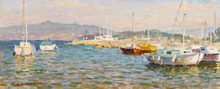 Vladimir Belsky (b.1949) Russian, 'In Port/Canto', signed oil on board, 5.5