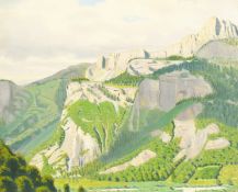 Robert Morson Hughes (20th century) British, a scene of a rocky gorge, oil on panel, signed, 13