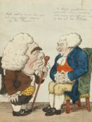 A Cruckshank print, 'Ghost of the Village Doctor', hand coloured etching, 11