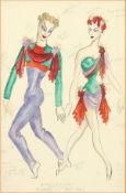 William Chappell (1907-1994) British, A costume design for the finale of act one of the ballet '