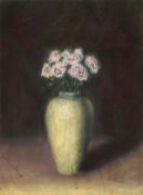 Richard Cartwright, born 1951, British, 'Pink Carnations', pastel, signed with label verso, 14