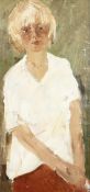 20th Century Russian School. A Study of a Young Child in a White Shirt, Oil on Canvas, 26