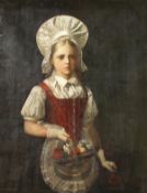 Ellen Conally (19th century) British, 'A Portrait of May Oliver, Dec 1875' a young girl holding a
