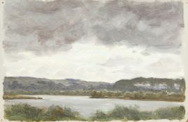 Thomas Sheard (1866-1921) British. A Pair of River Landscapes, Oil on Paper, One Inscribed Verso,
