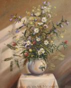 Pavel Vlesenko (b.1948) Russian, 'Wildflowers', signed oil on canvas, 19.5