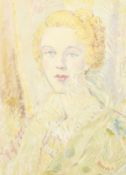 Norman (20th century) British, a bust length portrait of a lady, oil on canvas, signed 24