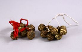 TWO LOTS OF 18TH / 19TH CENTURY CHINESE BRONZE OR GILT METAL ROBE BUTTONS, two lots.