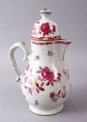 A GOOD 18TH CENTURY CHINESE QIANLONG STYLE PORCELAIN COFFEE POT, with typical qianlong floral