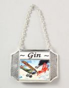 A SILVER PLATED DECANTER LABEL 