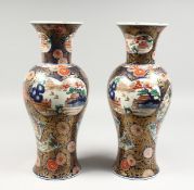 A VERY GOOD PAIR OF SAMSON OF PARIS IMARI PATTERN VASES, rich colours, in gilt, reds and blues.