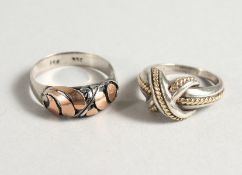 TWO DECORATIVE RINGS.