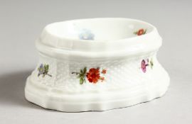 AN 18TH CENTURY VIENNA SALT BASKET painted with flowers.