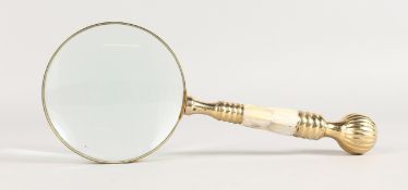 A MAGNIFYING GLASS.