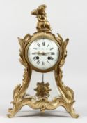 A GOOD LOUIS XVI ORMOLU CASED MANTLE CLOCK by L. LEROY & CO., PARIS, with white dial, black Roman