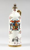 A SAMSON OF PARIS ARMORIAL WINE BOTTLE AND STOPPER. signed RON.