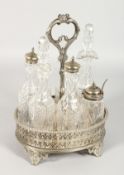 A SEVEN PIECE OVAL CRUET.