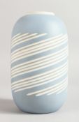 A WEDGWOOD ROBIN'S EGG COLOUR VASE. 6.5ins high.