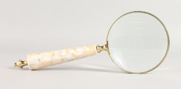 A MAGNIFYING GLASS.