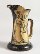 A ROYAL DOULTON MORISSIAN WARE VASE, painted with dancers. 8.5ins high.