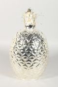 A NOVELTY PLATED PINEAPPLE SHAPED ICE BUCKET. 13.5ins high.