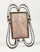 AN ART NOUVEAU METAL SECESSIONIST PHOTOGRAPH FRAME. 11ins high.