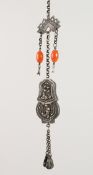 A CHINESE SILVER CHATELAINE.