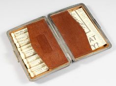 A VICTORIAN LEATHER WALLET with TABLOID Herbal Medicines. 5ins long.
