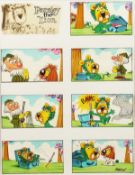BILL MEVIN (1922-2019) EIGHT SCENES, THE PARSLEY LION. 14ins x 11ins.