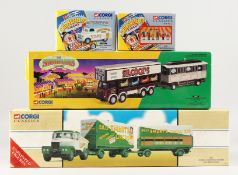 A CORGI FAIR AND CIRCUS SET comprising ADVANCED BOOKING VAN, A SET OF SIX CIRCUS FIGURES, A