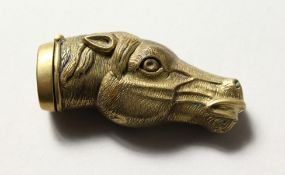 A BRASS HORSE VESTA.