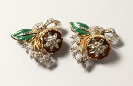 A PAIR OF PASTE EARRINGS.