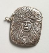 A SILVER NATIVE AMERICAN CHIEF VESTA.