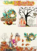 BILL MEVIN (1922-2019) THREE SCENES, AUTUMN. 13.5ins x 10ins.