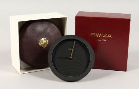 A SWIZA RITZ CLUB CLOCK in leather pouch and box.