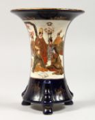 A JAPANESE BLUE SATSUMA SPILL VASE. 5ins high.