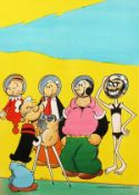 BILL MEVIN (1922-2019) WATERCOLOUR, POPEYE 